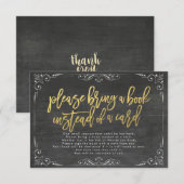 Baby shower Breng alsjeblieft een boek in plaats v Kaart (Voorkant / Achterkant)