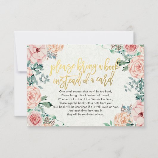 Baby shower Breng alsjeblieft een boek in plaats v Kaart (Voorkant)