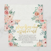 Baby shower Breng alsjeblieft een boek in plaats v Kaart (Voorkant / Achterkant)