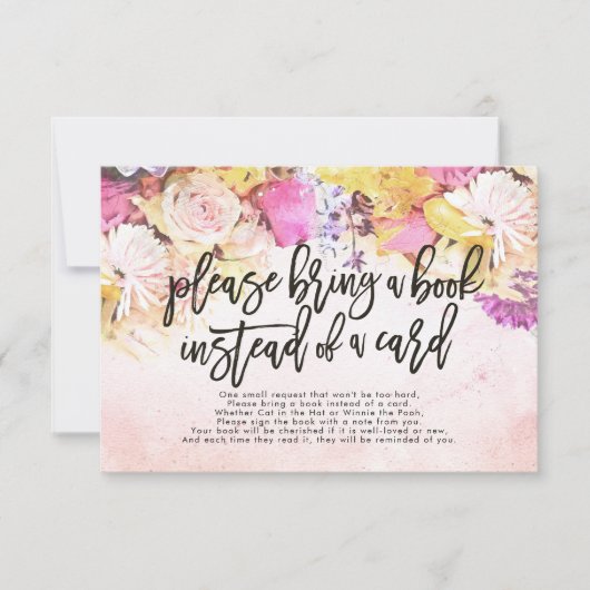 Baby shower Breng alsjeblieft een boek in plaats v Kaart (Voorkant)