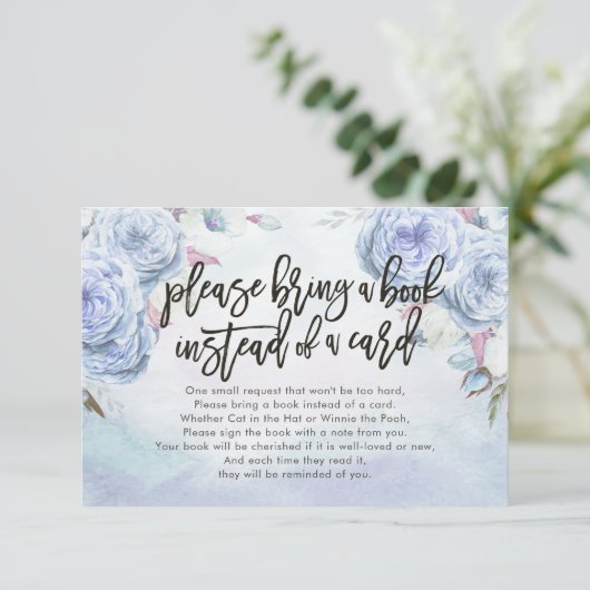 Baby shower Breng alsjeblieft een boek in plaats v Kaart (Staand voorkant)