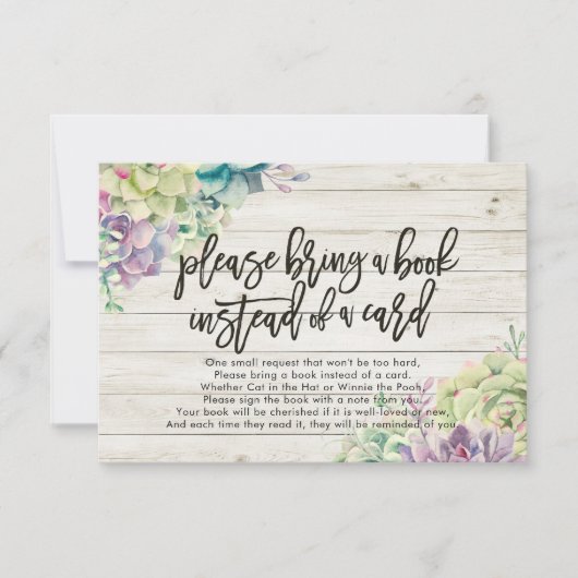 Baby shower Breng alsjeblieft een boek in plaats v Kaart (Voorkant)