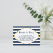 Baby shower Breng een Blauwe Stripes Invoegen van Informatiekaartje (Staand voorkant)