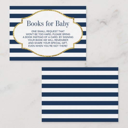 Baby shower Breng een Blauwe Stripes Invoegen van  Informatiekaartje (Voorkant / Achterkant)