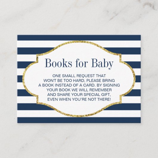 Baby shower Breng een Blauwe Stripes Invoegen van Informatiekaartje (Voorkant)