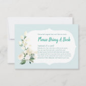 Baby shower Breng een boek Blauw en Rozen Kaart (Voorkant)