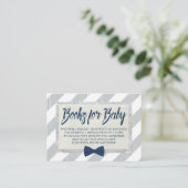 Baby shower Breng een Boek Boy Navy Bow Stropdas I Informatiekaartje (Staand voorkant)