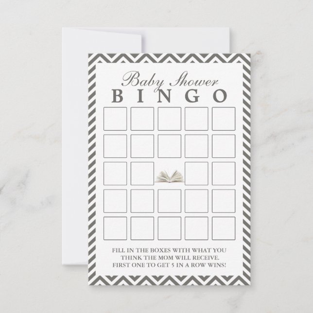 Baby shower Breng een Boek Chevron Bingo Kaarten (Voorkant)