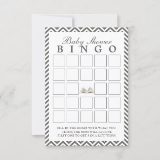 Baby shower Breng een Boek Chevron Bingo Kaarten