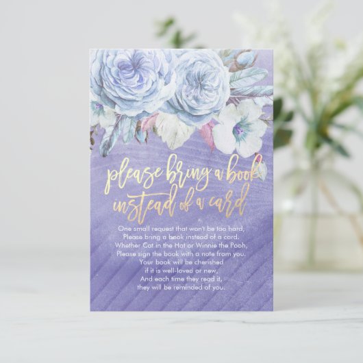 baby shower Breng een boek in plaats van een kaart (Staand voorkant)