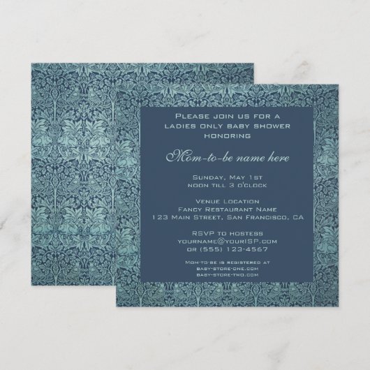  Baby shower, Brer Rabbit van William Morris Kaart (Voorkant / Achterkant)