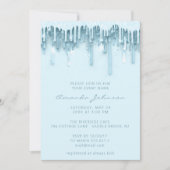 Baby shower Bridal Sweet 16th Drips Spark Blue Kaart (Voorkant)