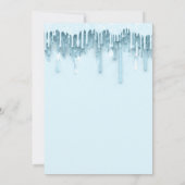 Baby shower Bridal Sweet 16th Drips Spark Blue Kaart (Achterkant)