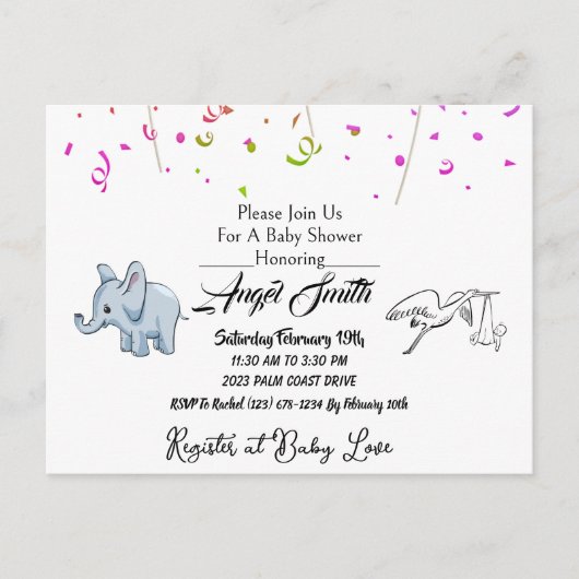 Baby shower Briefkaart (Voorkant)