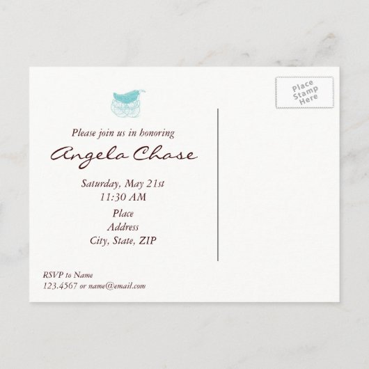 Baby shower Briefkaart (Achterkant)