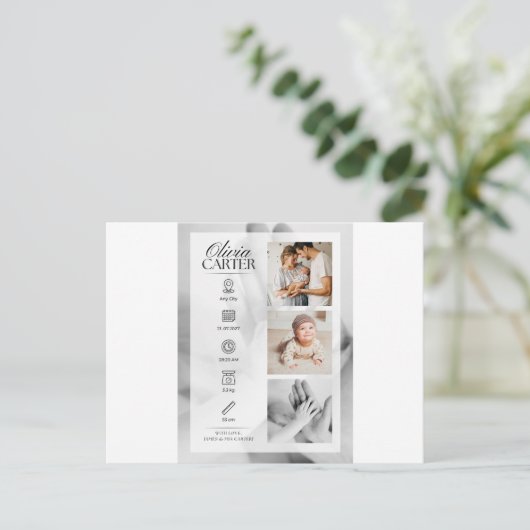 baby shower briefkaart (Staand voorkant)