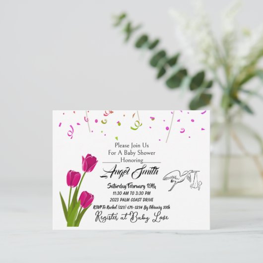 Baby shower briefkaart (Staand voorkant)