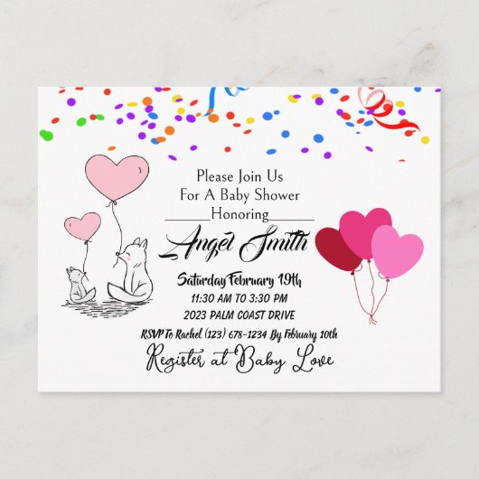 Baby shower briefkaart (Voorkant)