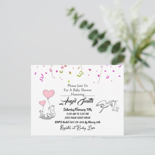 Baby shower Briefkaart (Staand voorkant)