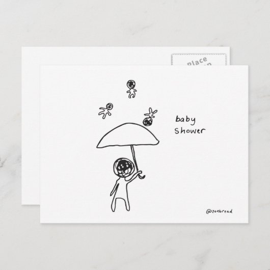 baby shower briefkaart (Voorkant / Achterkant)