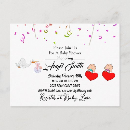 Baby shower briefkaart (Voorkant)