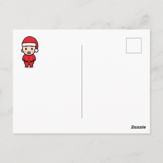 BABY SHOWER | Briefkaart Baby Santa Claus Candy Ca (Achterkant)