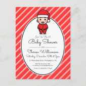 BABY SHOWER | Briefkaart Baby Santa Claus Candy Ca (Voorkant)