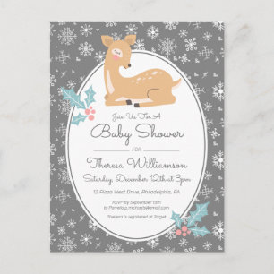BABY SHOWER Briefkaart Moeder der & Snowflakes