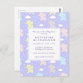 BABY SHOWER | Briefkaart van Paarse pasta's (Voorkant / Achterkant)