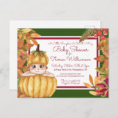 Baby Shower | Briefkaart voor het uitnodigen van k (Voorkant / Achterkant)