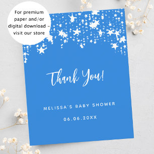 Baby shower Bright Blue Star budget bedankje
