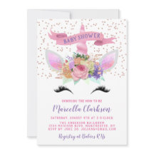 Baby shower Bright Floral Unicorn