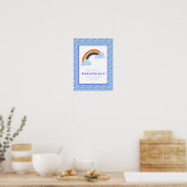 Baby shower Bright Rainbow Blue Sky Poster (Keuken)