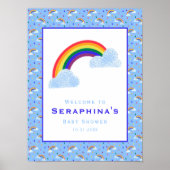 Baby shower Bright Rainbow Blue Sky Poster (Voorkant)
