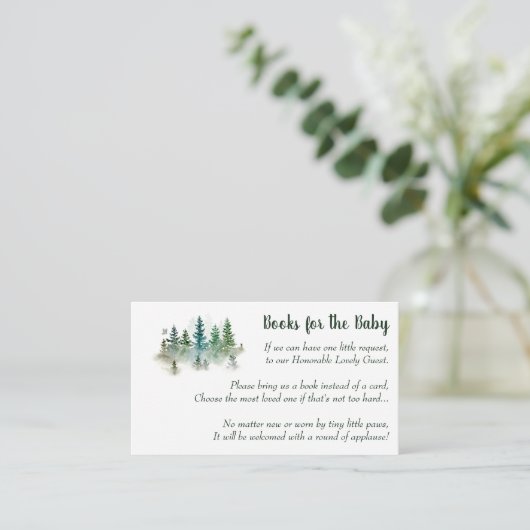 Baby shower Bring a Book Informatiekaartje (Staand voorkant)