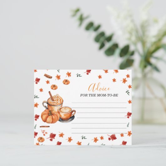 Baby shower Brouwen Pompoen Kruid Advies Voor Mam Informatiekaartje (Staand voorkant)