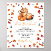 Baby shower Brouwen Pompoen Spice Baby Sock Hunt Poster (Voorkant)