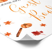 Baby shower Brouwen Pompoen Spice Guest Book Poster (Hoek)