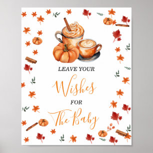 Baby shower Brouwen Pompoen Spice Laat Uw Wens Poster