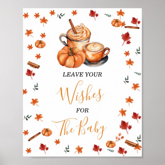 Baby shower Brouwen Pompoen Spice Laat Uw Wens Poster (Voorkant)