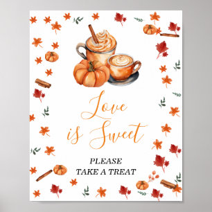 Baby shower Brouwen Pompoen Spice Love is Sweet Poster