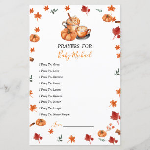 Baby shower Brouwen Pompoen Spice Prayers voor Bab