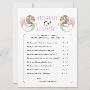 Baby shower Brpwn Mermaid onder het zee. Kaart