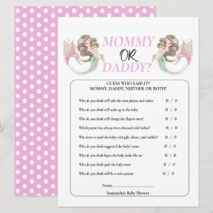 Baby shower Brpwn Mermaid onder het zee. Kaart