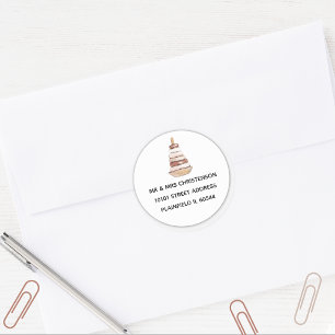Baby shower Bruin & Wit  Ring Speelgoed Adres Ronde Sticker