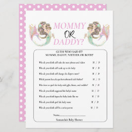 Baby Shower Bruine Zeemeermin Onder de zee. Kaart