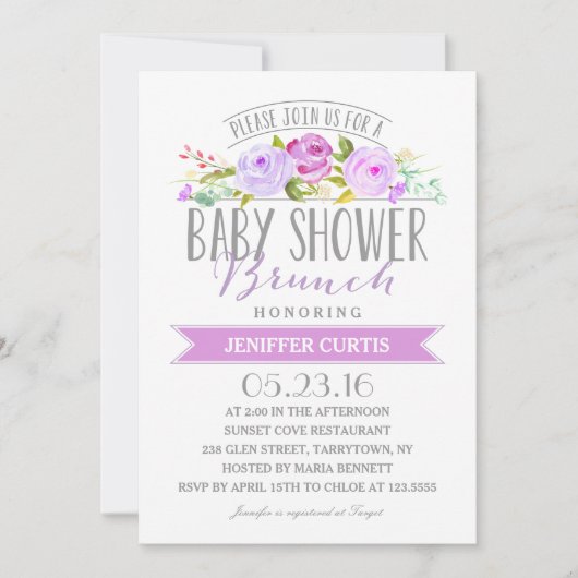 Baby shower Brunch | Baby Shower Kaart (Voorkant)