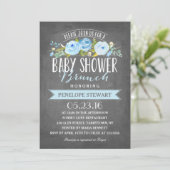 baby shower Brunch Blue | Uitnodiging tot Baby sho (Staand voorkant)