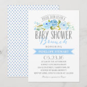 baby shower Brunch Blue | Uitnodiging tot Baby sho (Voorkant / Achterkant)