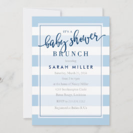 baby shower Brunch Invitation Stripes Boy Kaart
